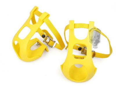 TMC Track Fixie Bike Pedals Toe Clips Straps Set ( Yellow )