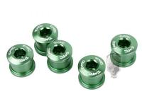 TMC 5pcs Aluminum Crankset Bolts Screws ( Green )