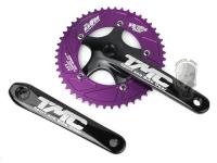 TMC Advanced Single Speed Bike Crankset Cranks 48T ( Purple / Black )